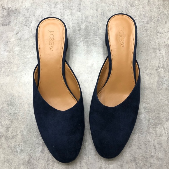 navy mules shoes